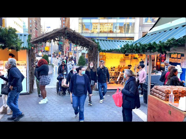 [4K HDR] Union Square Holiday Market Opening Day 2021 New York City