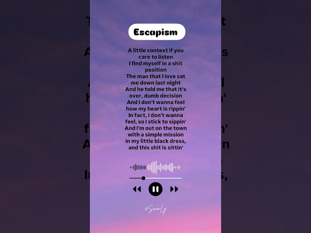 Escapism song lyrics | RAYE | #lyrics #shorts #escapism #trending