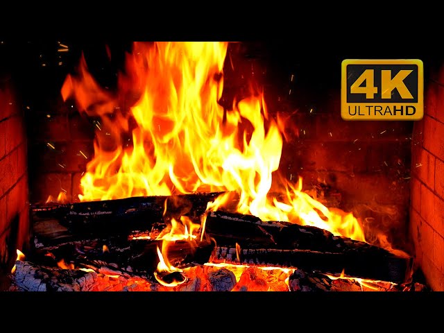 🔥 Cozy Fireplace 4K (12 HOURS). Fireplace with Crackling Fire Sounds. Fireplace Ambience