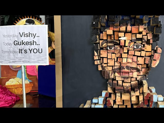 World Champion D Gukesh's Artwork Displayed At The 13th National School Chess Championship