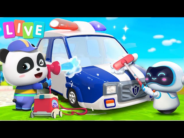 🔴 BabyBus -  Lavar o Carro 🚘🫧 | Mecânico Bebê Panda || Carro Desenho | Músicas Infantis  por BabyBus