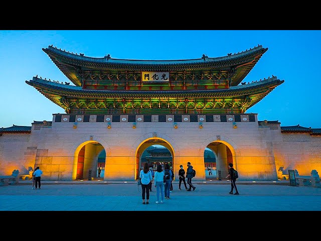 [4K HDR] Beautiful Moonlight Walk Gyeongbokgung Palace Tour Seoul Korea 2022