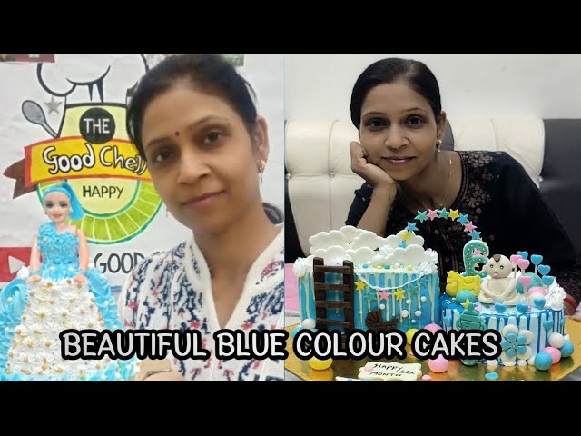 Beautiful Blue Colour Cake Design #thegoodcheffhappy #trending #cake #beautifulcakedesign