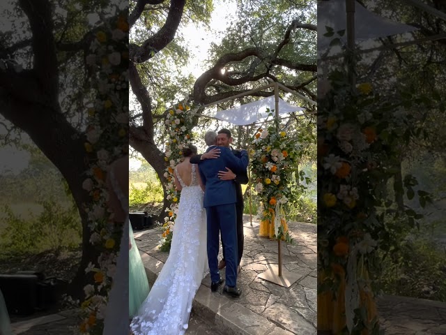 Tess, Steve, and Di Walking Down the Aisle