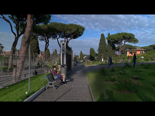 [4K HDR] Walk in the area of the Municipal Rose Garden at Aventine Hill | Rome, Italy | Slow TV