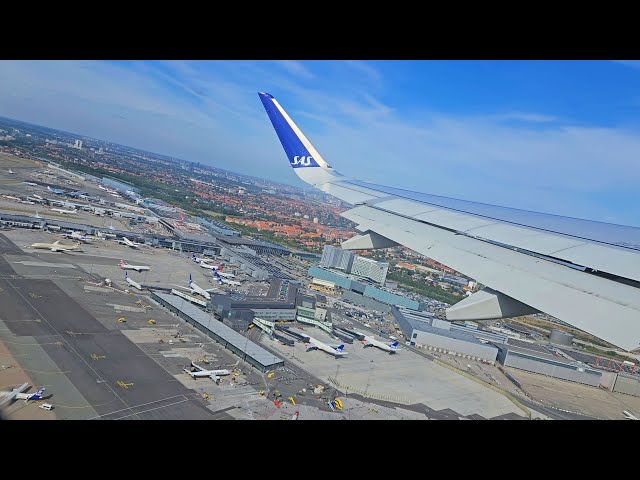 Beautiful Take off in Copenhagen with City view A320Neo SAS  | 4K