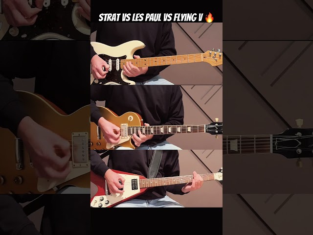 Fender Strat vs Gibson Les Paul vs Flying V - best rock guitar? #shorts #music #youtubeshorts