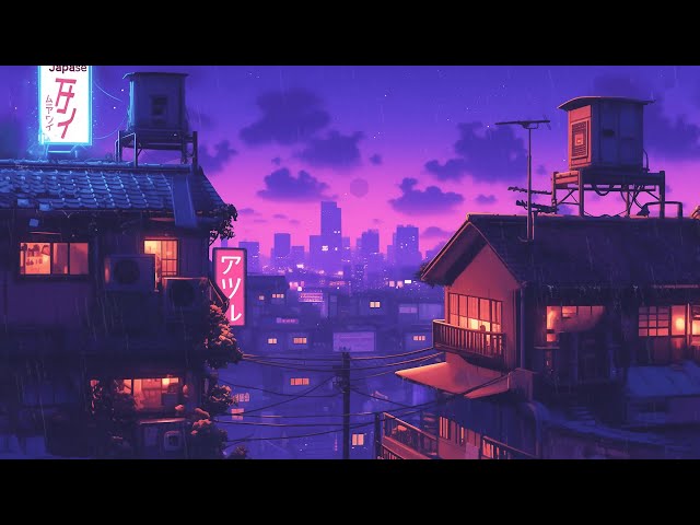 Nostalgic Lofi Hip Hop Beats 🎷 1980s & 90s Vibes & Retro Japanese Town Ambience 🌆 Lofi Rain Playlist