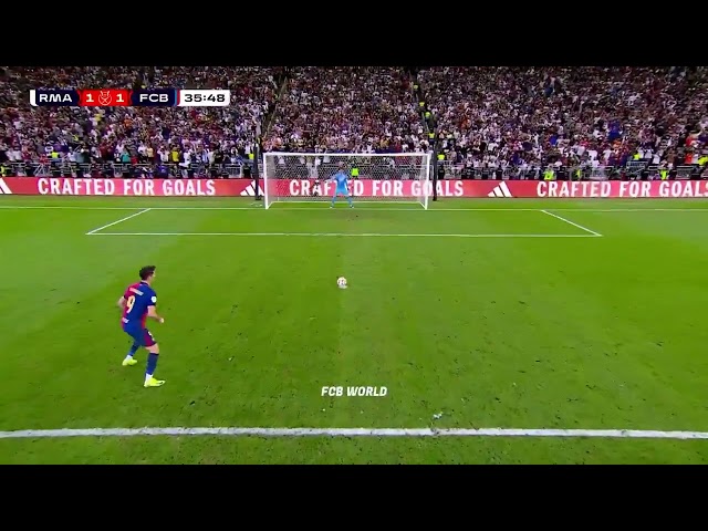 Robert Lewandowski GOAL 1-2 - Real Madrid vs Barcelona 2024-25 Spanish Super Cup Final