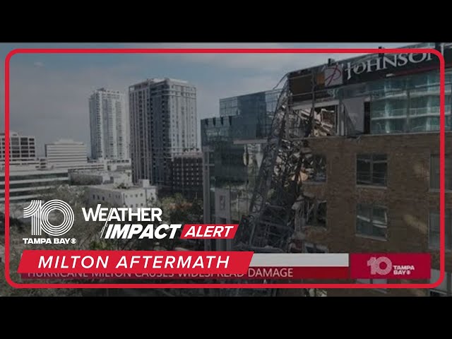 Crews on scene of collapsed crane in Downtown St. Pete following Hurricane Milton