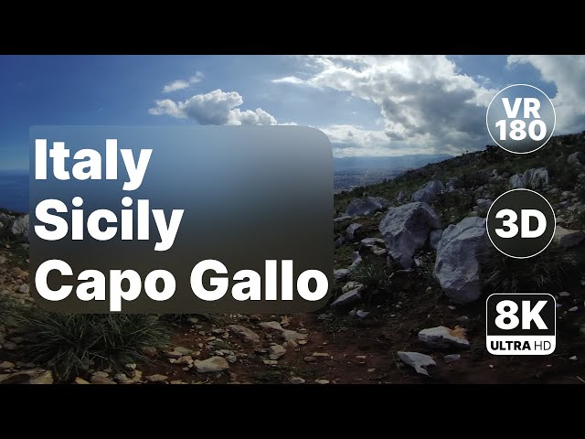 Italy Sicily Capo Gallo - Scenic Walk with Sea Views 8K 180 3D