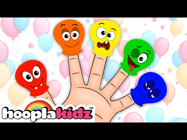 🎈 Colorful Balloon Baby Finger Family Songs | HooplaKidz 🎈