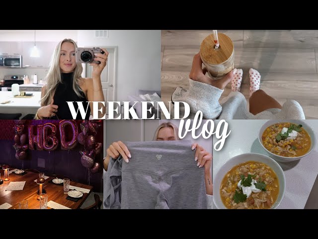 VLOG: a few days at home, grocery haul & what I’m eating, cook with us, friends birthday + much more