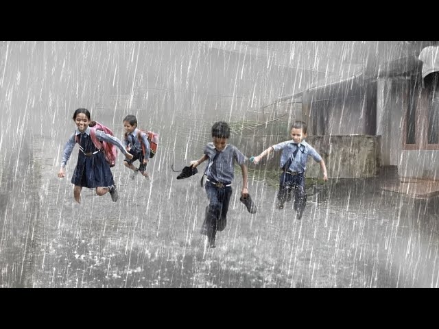 Super Heavy Rain, Strong Winds & Continuous Thunderstorms ⛈️ Refreshing & Soothing Rain Sounds