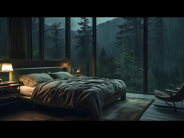 Cozy Cabin Fireplace Smooth Jazz And Rain Ambience Forest Lakeside