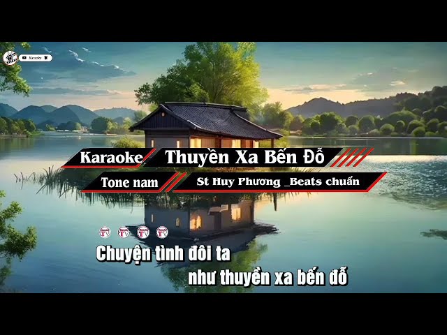 Karaoke THUYỀN XA BẾN ĐỖ tone nam @Karaoke-CD