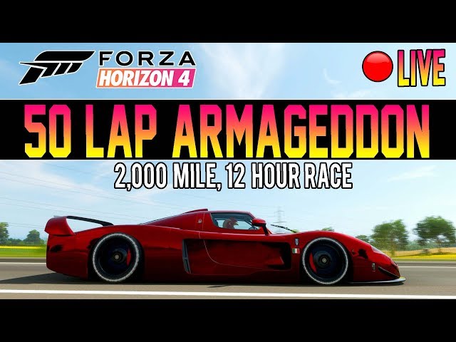 Forza Horizon 4 - 50 LAPS OF ARMAGEDDON! 2,000 MILE RACE LIVE