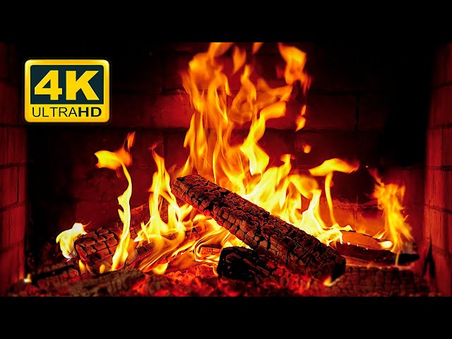 🔥 Cozy Fireplace 4K (12 HOURS). Fireplace with Crackling Fire Sounds. Crackling Fireplace 4K