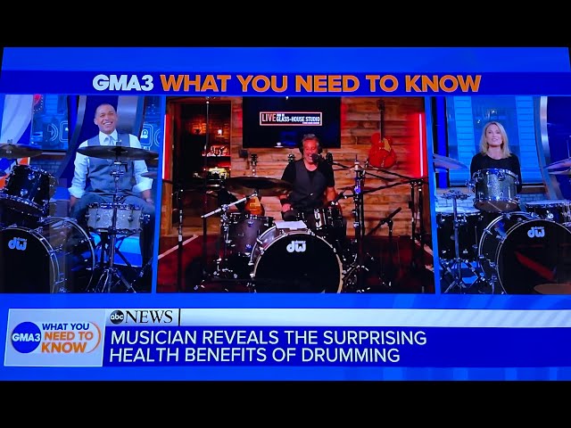 Rich Redmond teaches drums on Good Morning America 2021.