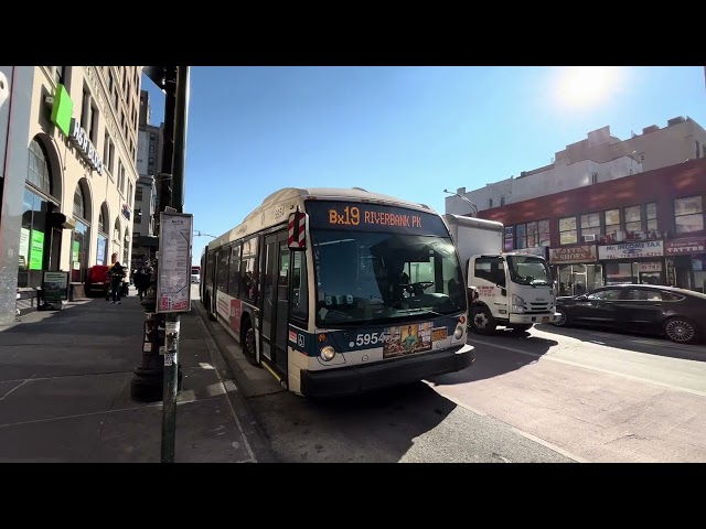 4K 2025: MTA NYC Bus 2012 Novabus LFS Articulated #5954 On The Bx19