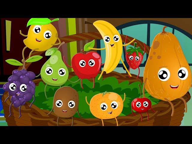 Ten Little Fruits Jumping On The Bed | Fruits Song | Learn Fruits | Nursery Rhymes Song For Children