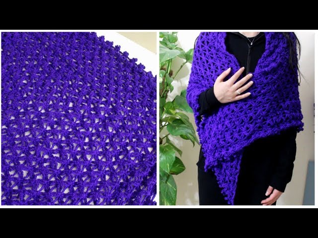 Easy Crochet Flower Shawl