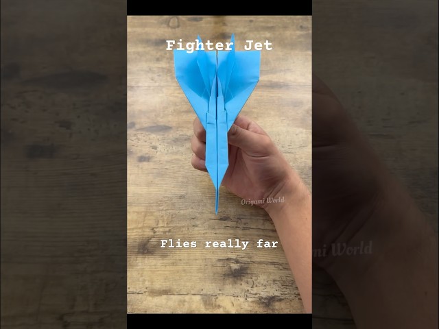 EASY ORIGAMI FIGHTER JET FLY REALLY FAR TUTORIAL | HOW TO MAKE A COOL PAPER PLANE STEP BY STEP