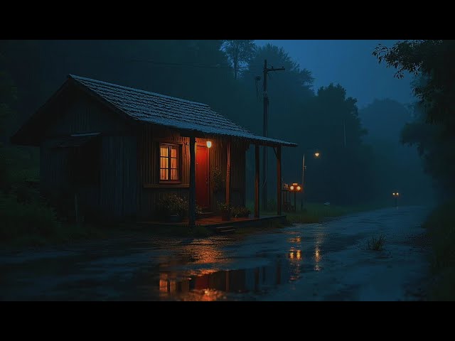 Heavy Rain on Roof at Night Deep Sleep Rain Sounds in Foggy Forest No Thunder