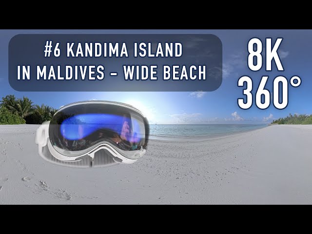 #6 Wide beach on the Kandima Island in the Maldives | Relax for virtual reality | VR 360° 8K