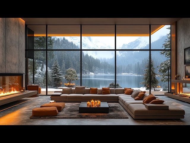 Study & Work Music | Relaxing Jazz & Winter Living Room Ambience