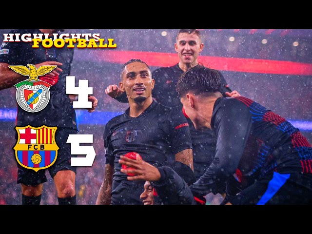 💙❤Highlights | Sl Benfica [4] vs [5] Fc Barcelona | Ucl | Raphinha Goals 94+4| Comeback🥶☠️⚽❤️‍🔥😍