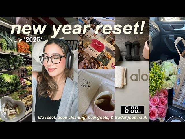 LIFE RESET FOR 2025!🧺 productive days, trader joe's haul, deep cleaning, & setting new goals!