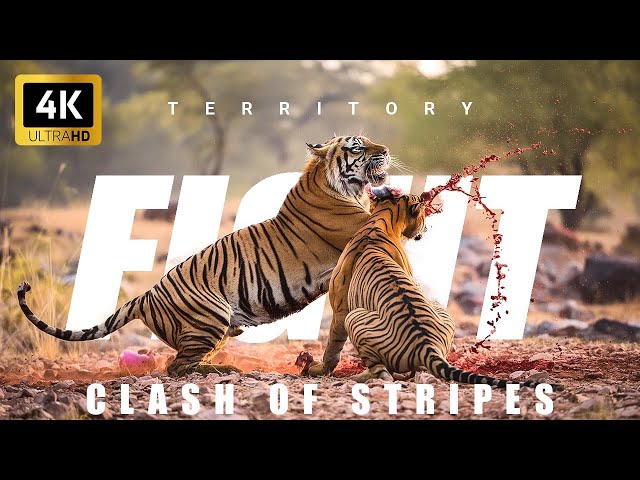 4K | Caught on Camera | Tiger Territory Fight | Animal Fight - Tadoba Tiger Reserve #viral