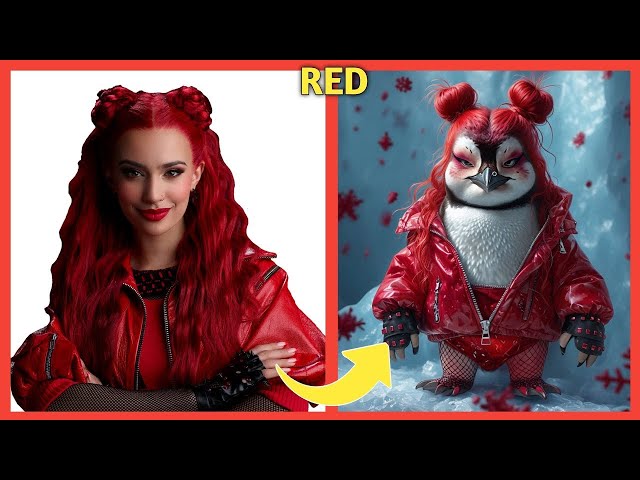 DESCENDANTS ALL CHARACTERS AS PENGUIN |🐧🐧| LOOK QUIZ