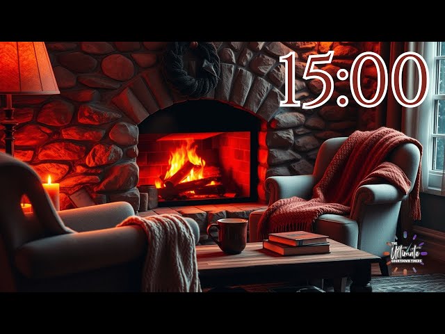 15 Minute Cozy by The FIreplace Countdown Timer with Soothing Music