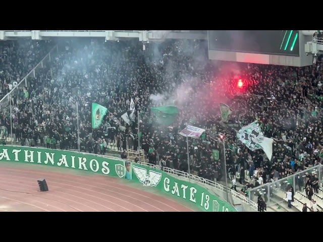 Panathinaikos🇬🇷 Chelsea🏴󠁧󠁢󠁥󠁮󠁧󠁿Gate 13 Singing Despite Big Loss & Years-Long Dispute W/ Club #chelsea