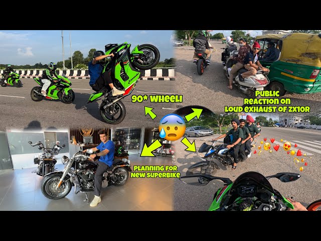 90 * wheeli on my zx10r 😍 || loud Exhaust 😱 Public Reaction || Street Race 😰