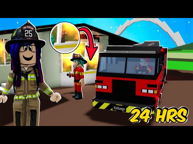 24 HORAS SIENDO BOMBEROS en BROOKHAVEN | JUGAMOS ESCONDIDAS | Kori Roblox