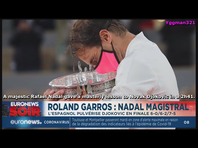 Roland Garros 2020 : Rafael Nadal wins 20th Grand Slam against Novak Djokovic