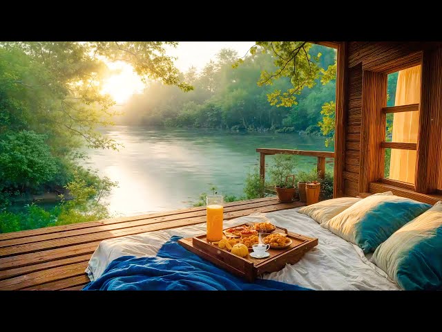 Relaxing Jazz Music by The Lake ☕ Smooth Jazz Instrumental for Productivity Day, Work and Study