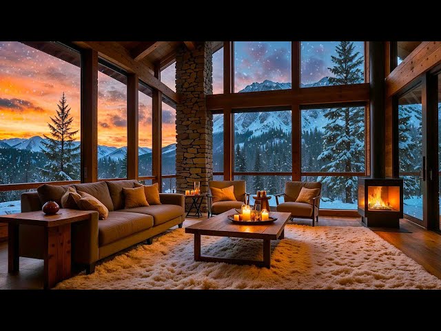 ❄️ Cozy Winter Jazz 🎷 Relaxing Instrumental Music by the Fireplace & Snowfall Ambience