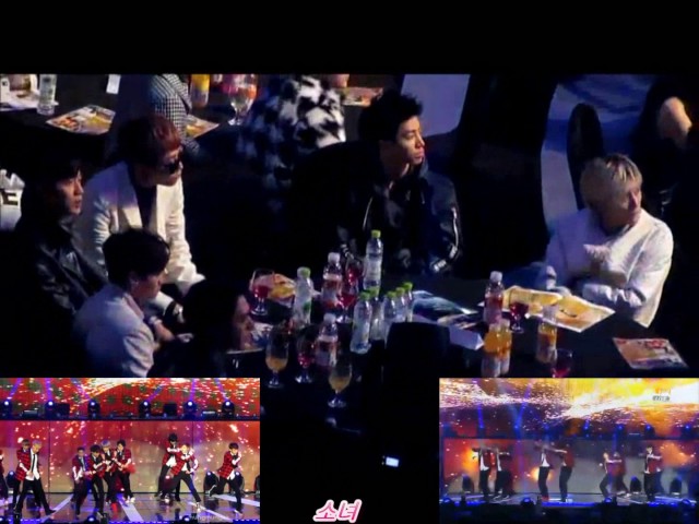 Beast/Highlight react to EXO Wolf & Growl @ 2014 SMA