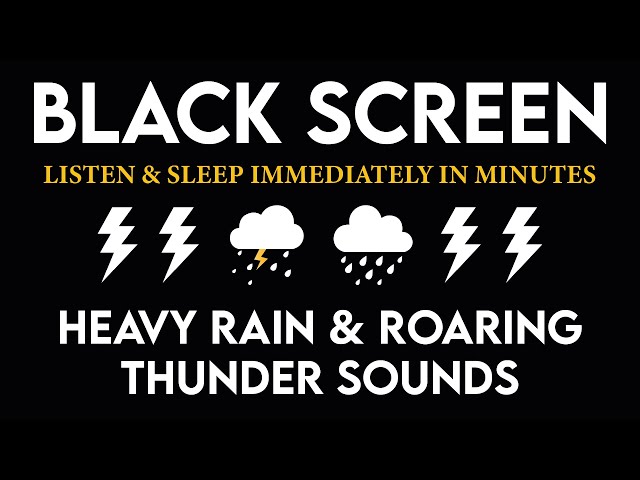 🔴 Listen & Sleep Immediately with Heavy Rain & Roaring Thunder Sounds at Night - Rain for Sleep #40