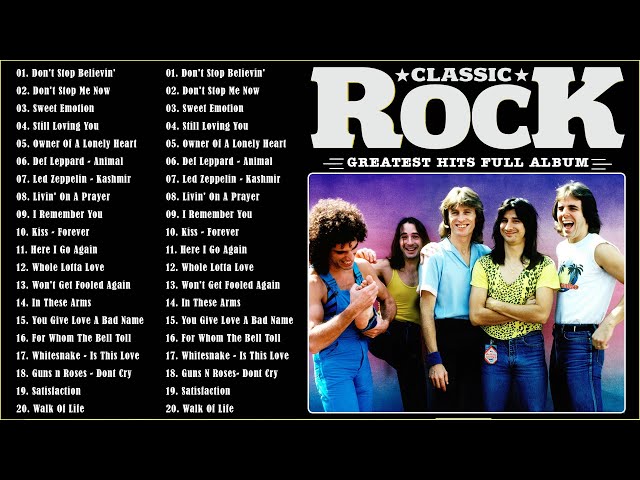 Classic Rock Playlist 70s 80s 90s Mix ~ Don't Stop Believin', Don't Stop me Now, Sweet Emotion