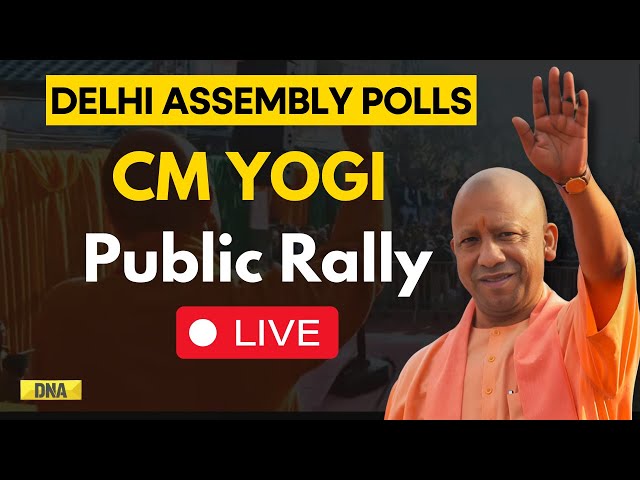 CM Yogi Live: CM Yogi Adityanath Live Public Meeting | Delhi Election 2025 | BJP | AAP | Congress