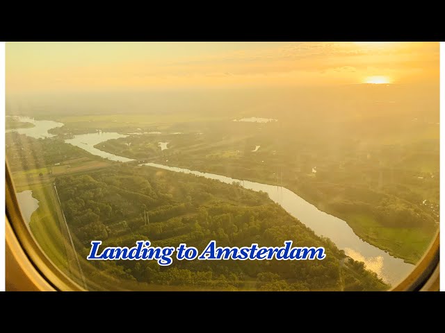 Amazing views of Amsterdam from sky, landing to Amsterdam 28/07/2024