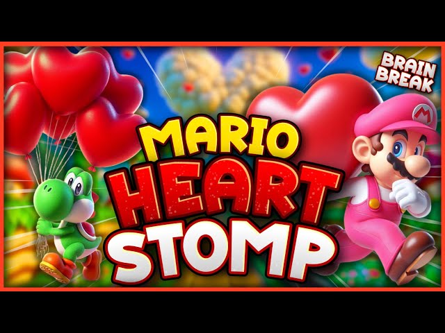 Mario Heart Stomp! ❤️ Valentines Day Brain Break ❤️ Just Dance ❤️ Danny Go Noodle ❤️ Mario Run