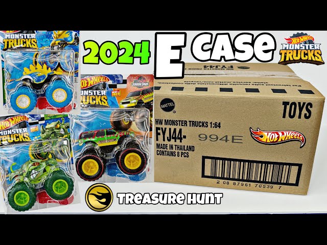 EPIC 2024 E Case with TREASURE HUNT - Hot Wheels Monster Trucks - Toy/Diecast Unboxing! Mix 5!