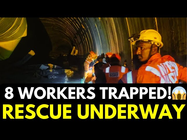 Telangana Tunnel Collapse: 8 Trapped!| Massive Rescue Mission| Latest News