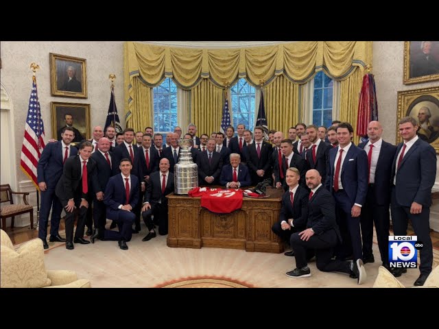 Florida Panthers bring Stanley Cup to White House for visit with Donald Trump